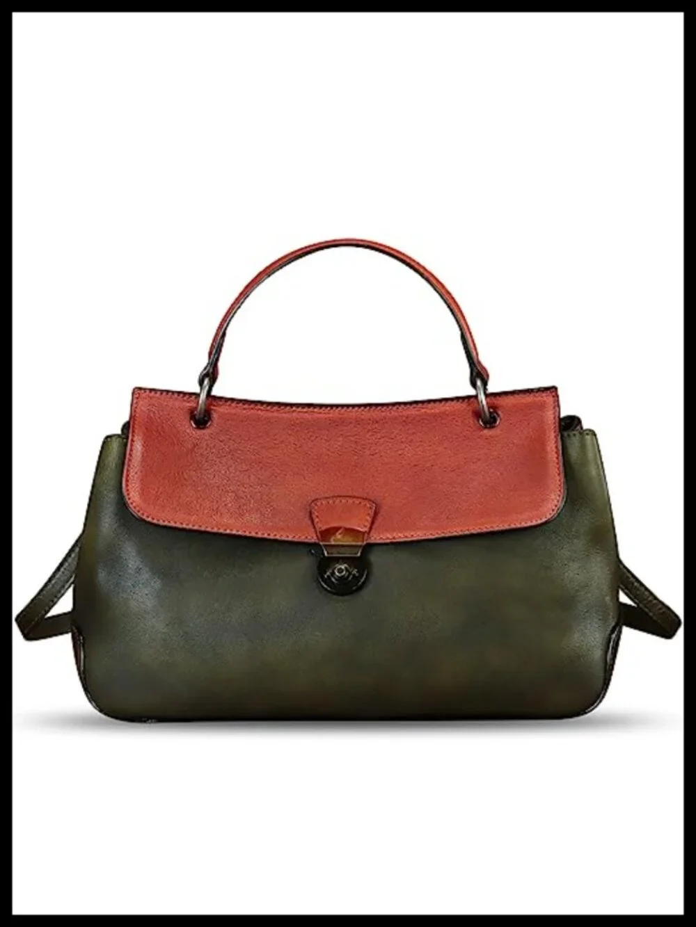 Genuine Leather Satchel Handbag Crossbody Shoulder Bag Vintage
